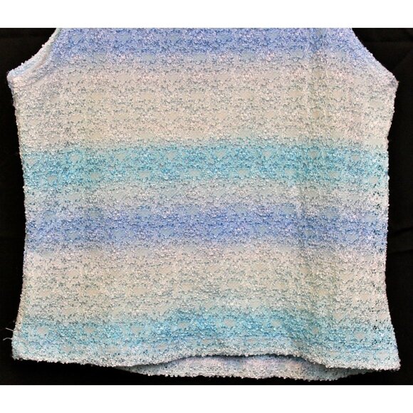 Sara Sara 2pc Tank Top Skirt 12 Blue Ombre Rhinestone Beach Ocean Stretch Casual - Picture 7 of 12